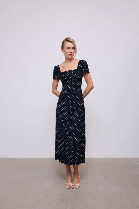 Square Neck Slip Midi Dress