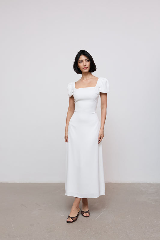 Square Neck Slip Midi Dress