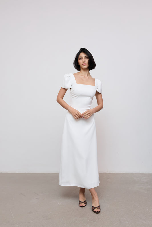 Square Neck Slip Midi Dress