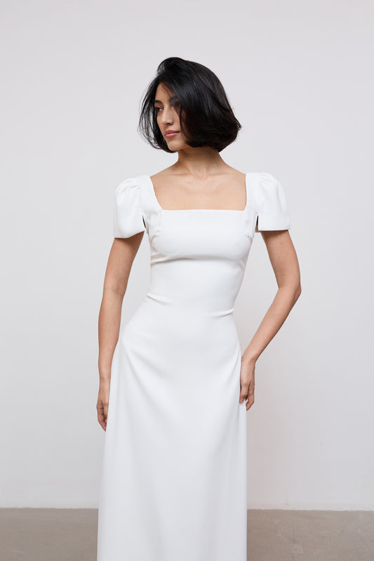 Square Neck Slip Midi Dress