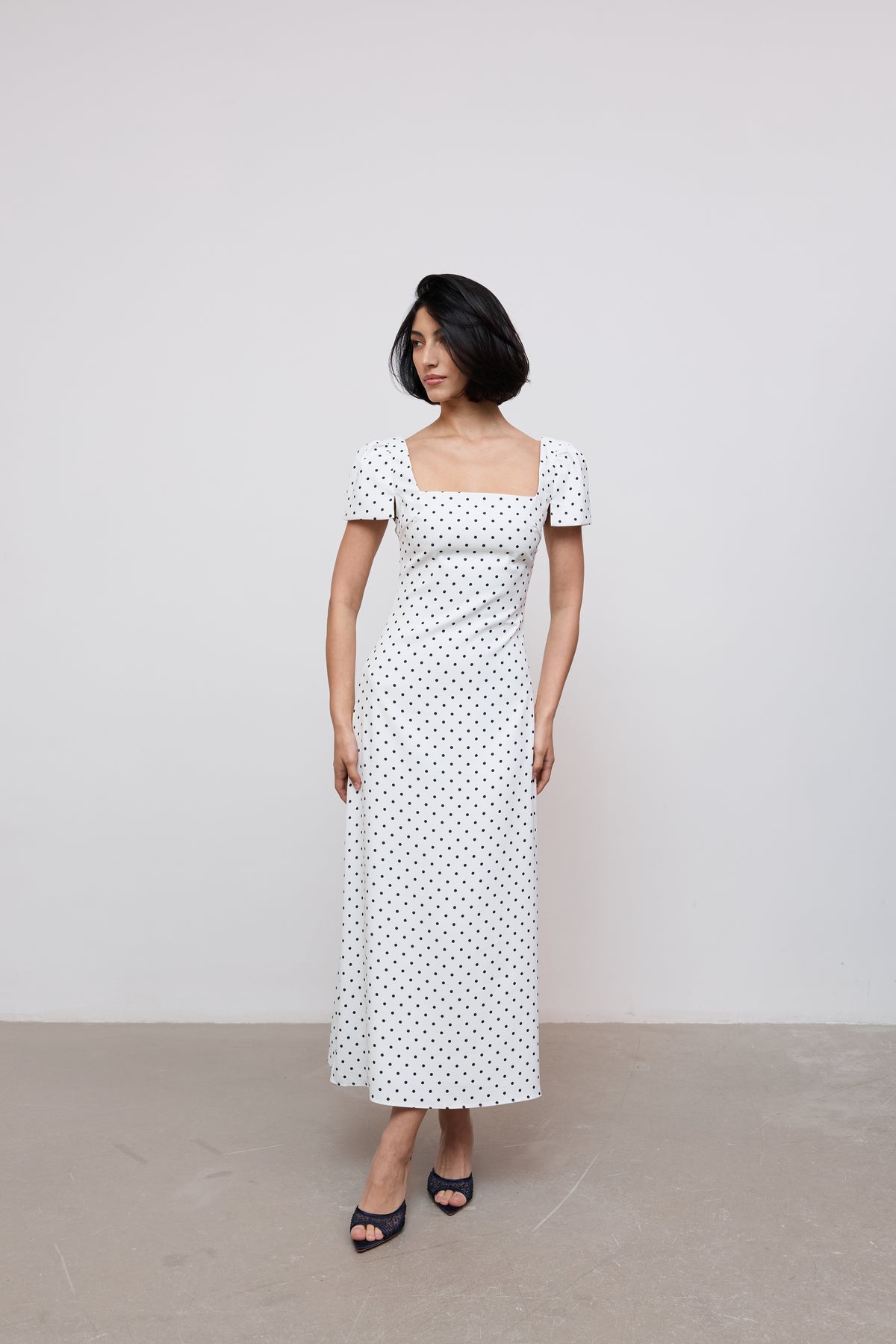 Square Neck Slip Midi Dress