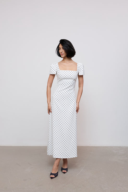 Square Neck Slip Midi Dress