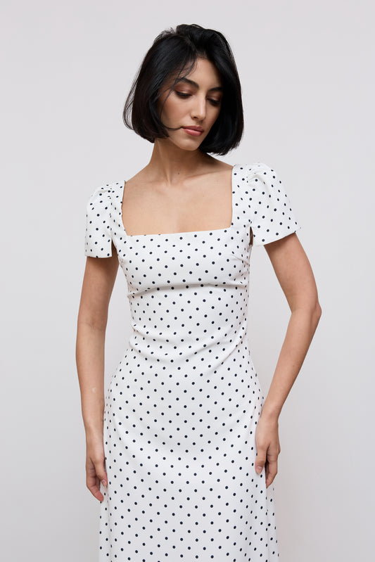 Square Neck Slip Midi Dress