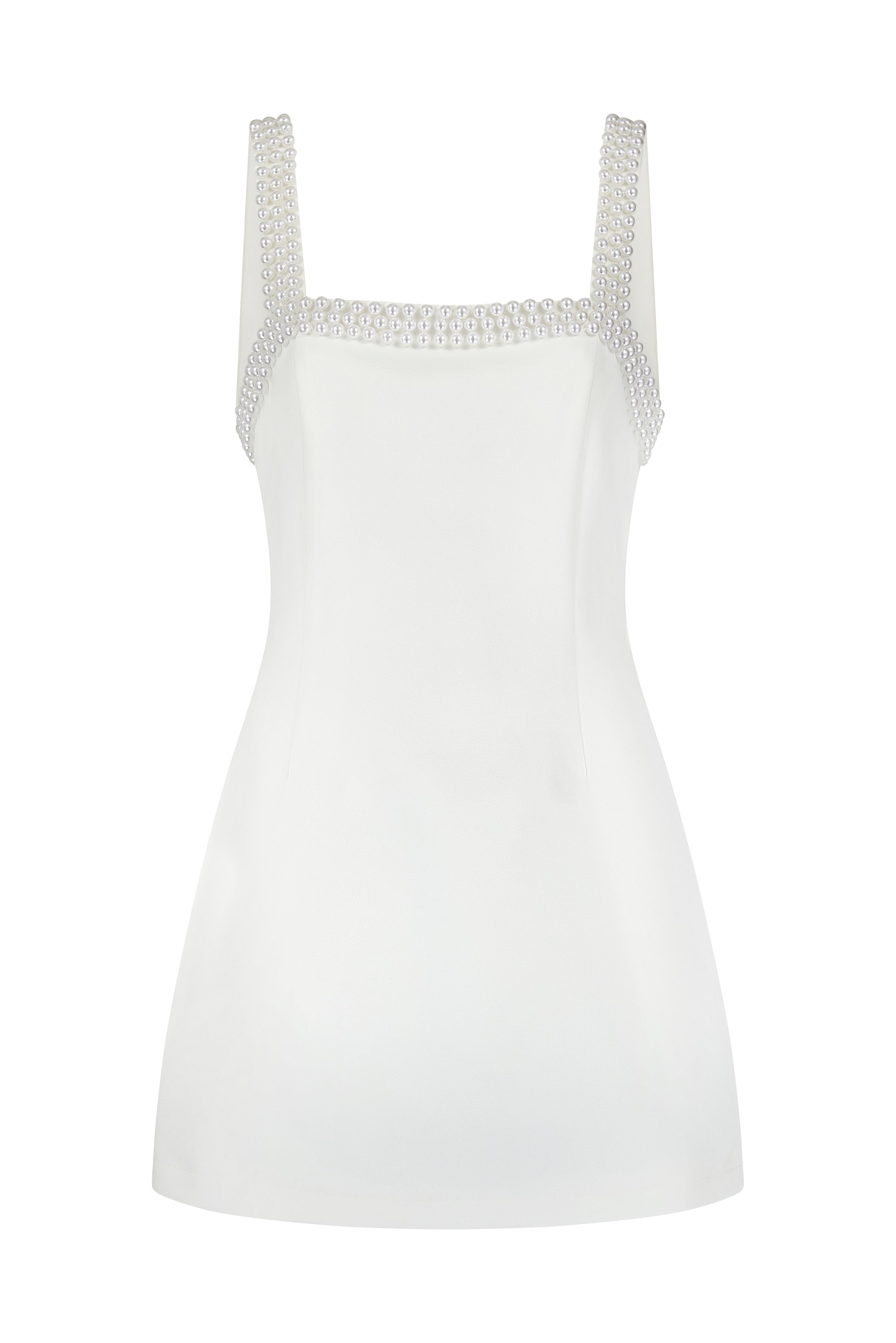 The Ultimate Muse Pearl Trim Mini Dress | White