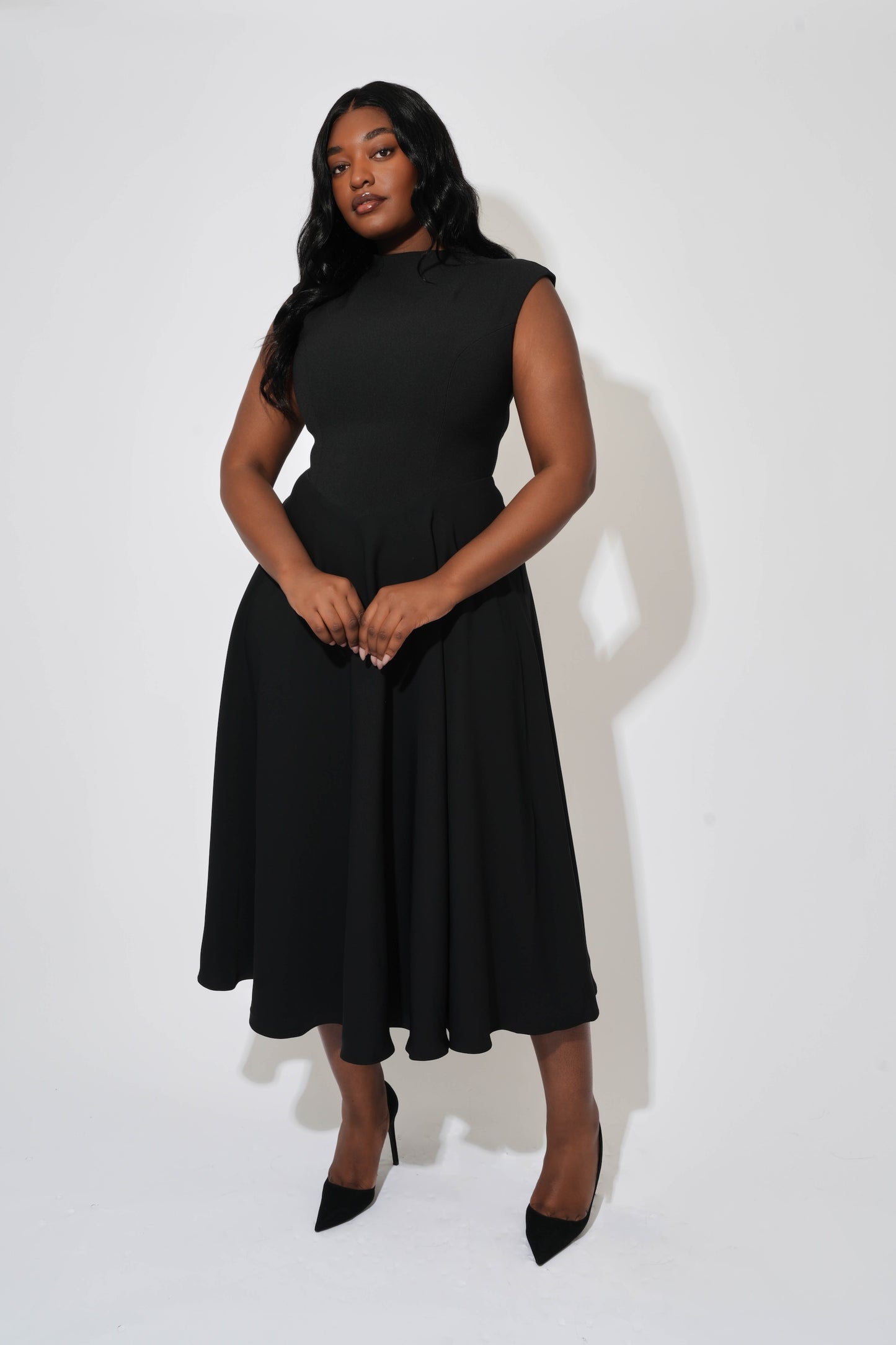 High Waist Midi Dress