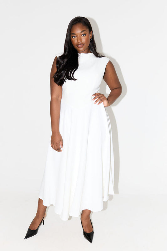 High Waist Midi Dress