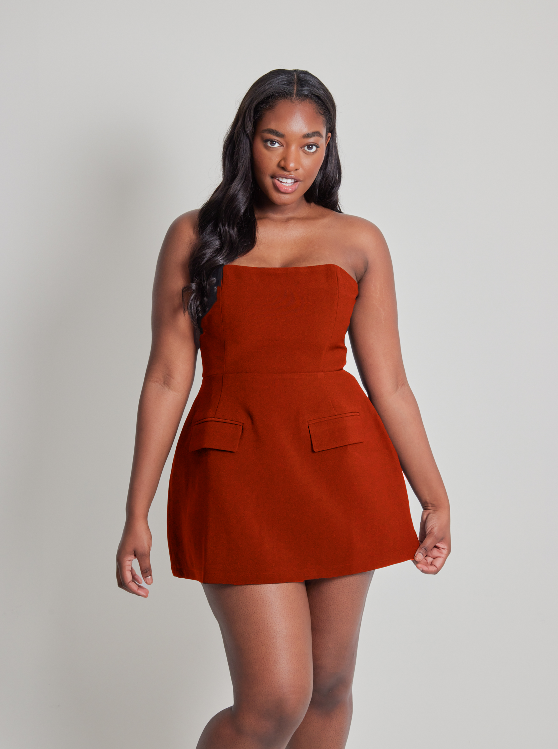 The Ultimate Muse Strapless Dress | Rust