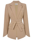 The Ultimate Muse Blazer With Additional Belts | Camel